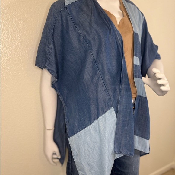 Cloth & Stone Anthropologie Denim Patchwork Kimono One Size.  #250 - Picture 3 of 10